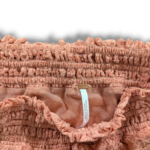 NWT Free People Emily Savannah Red Off-Shoulder Crop Top, Sz L - Picture 8 of 13